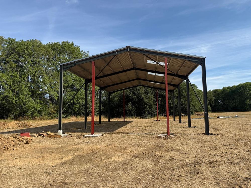 Steel-frame building & cladding