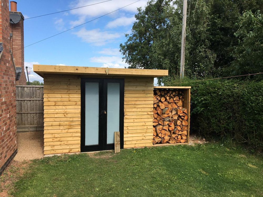 Timber garden studio & log store