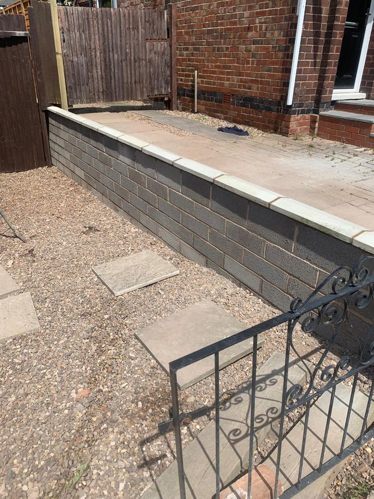 Brick retaining wall & railings