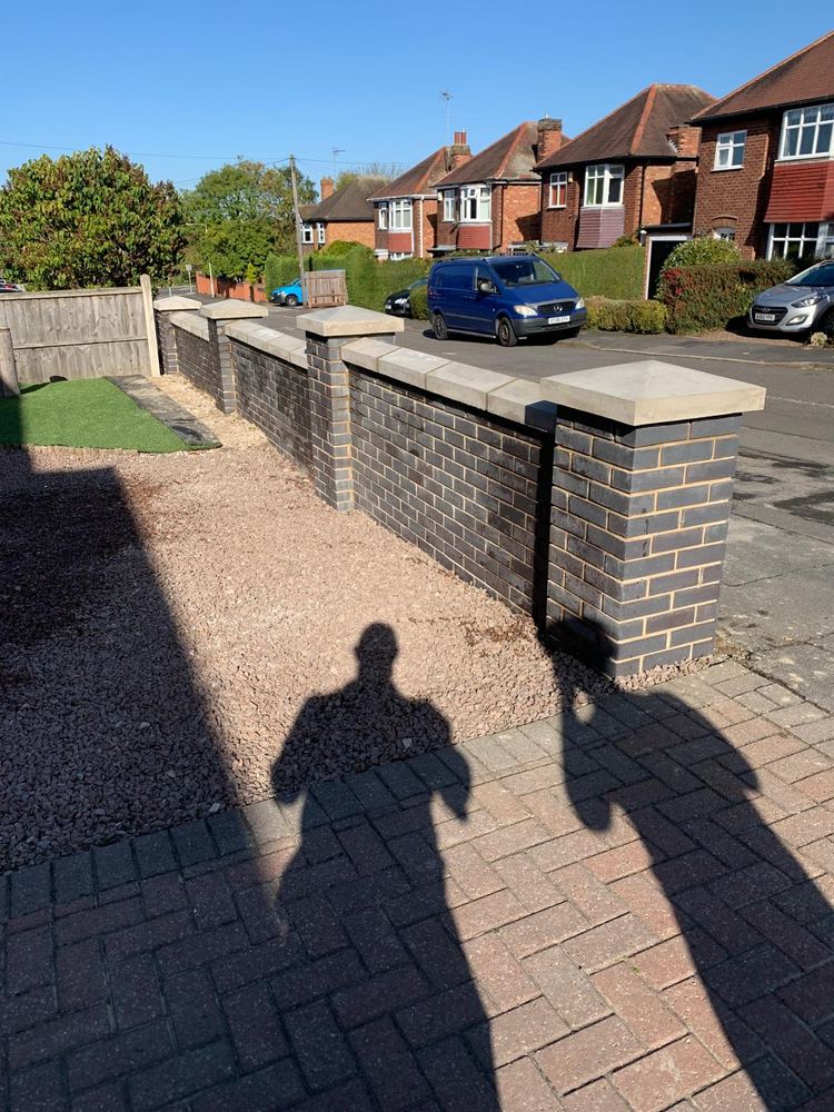 Driveway wall & brick piers