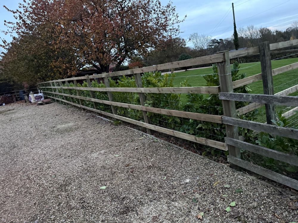 Post-and-rail paddock fencing