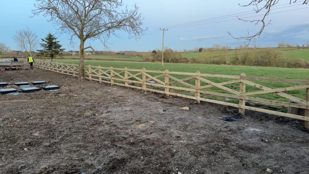 Estate post-and-rail fencing