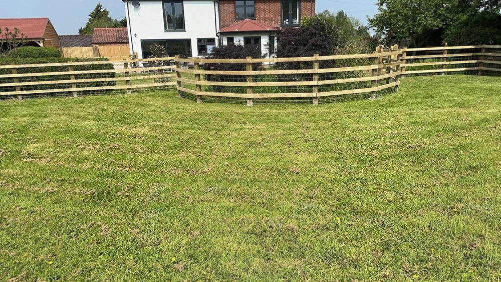 Post-and-rail garden fencing