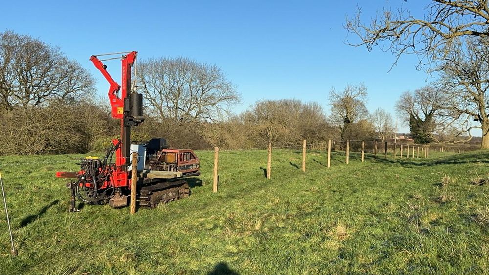 Post-driving — new fence line