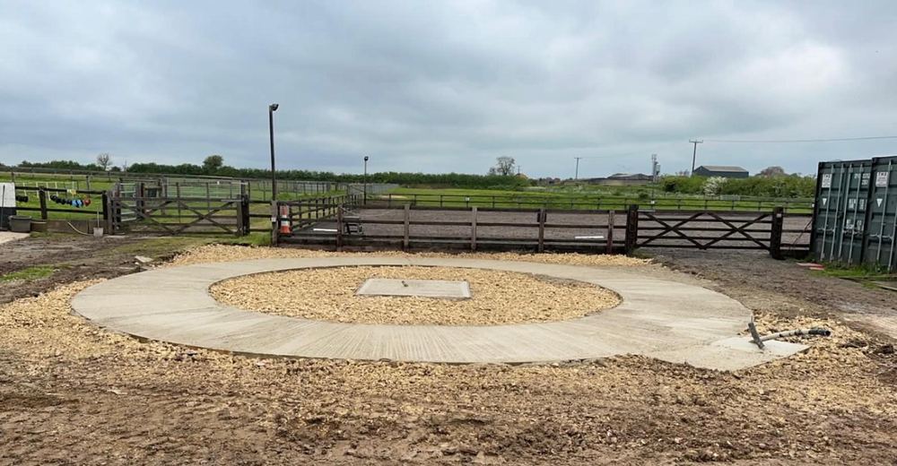 Concrete base & paddock gateway