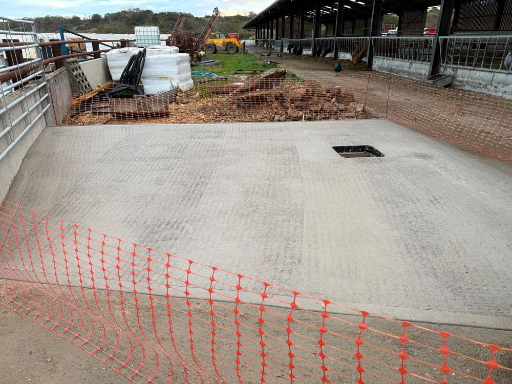 Large concrete yard base
