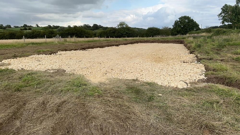 Arena base — stone laid