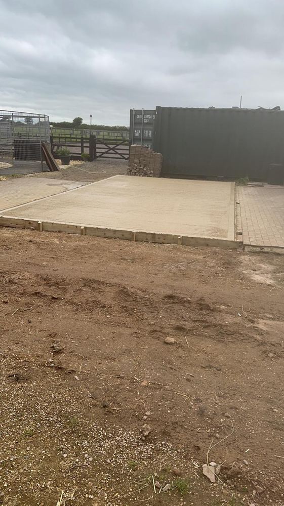 Yard groundworks & concrete pad